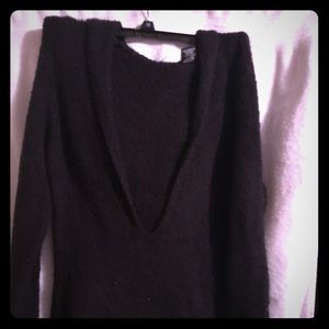 Hooded boucle sweater